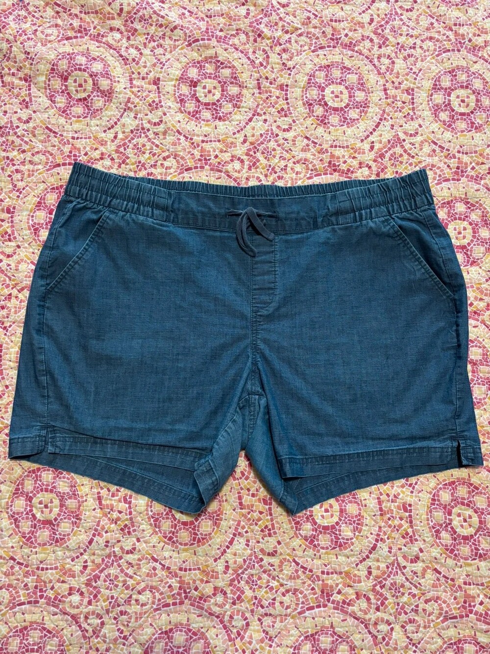 Magellan Classic Fit Blue Chambray Pull-On Shorts 1X